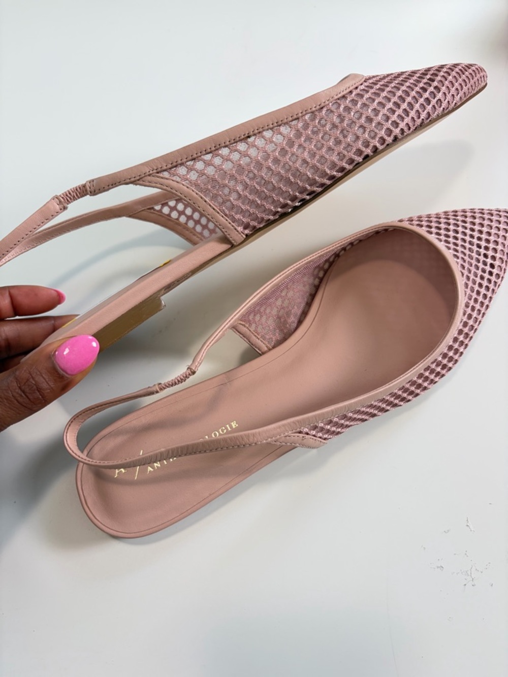 Anthropologie Mesh Slingback Pointed Toe Flats